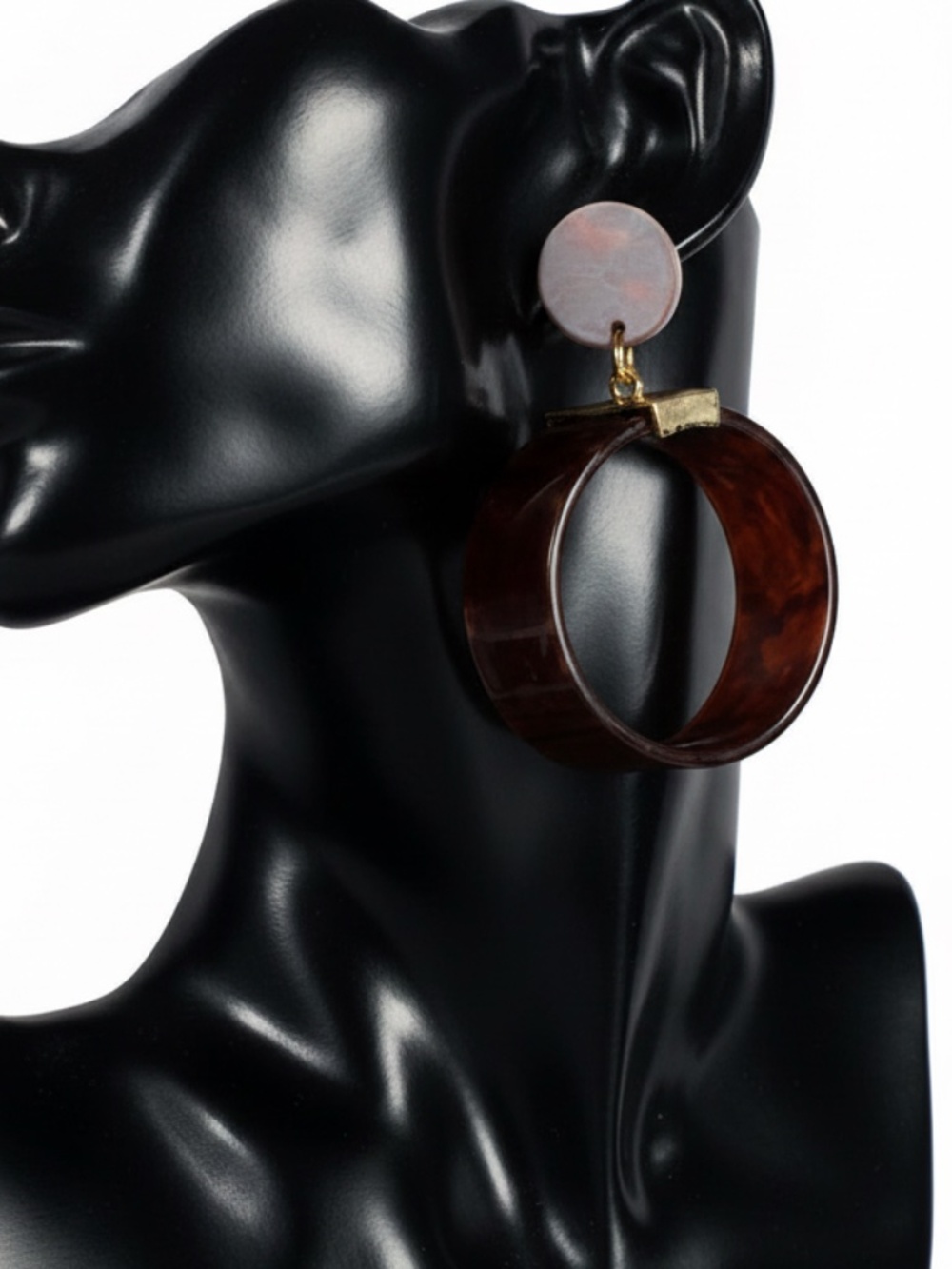 Womens Red Hoop Post Earrings